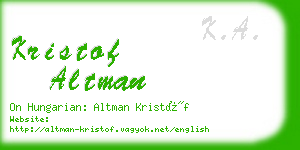 kristof altman business card